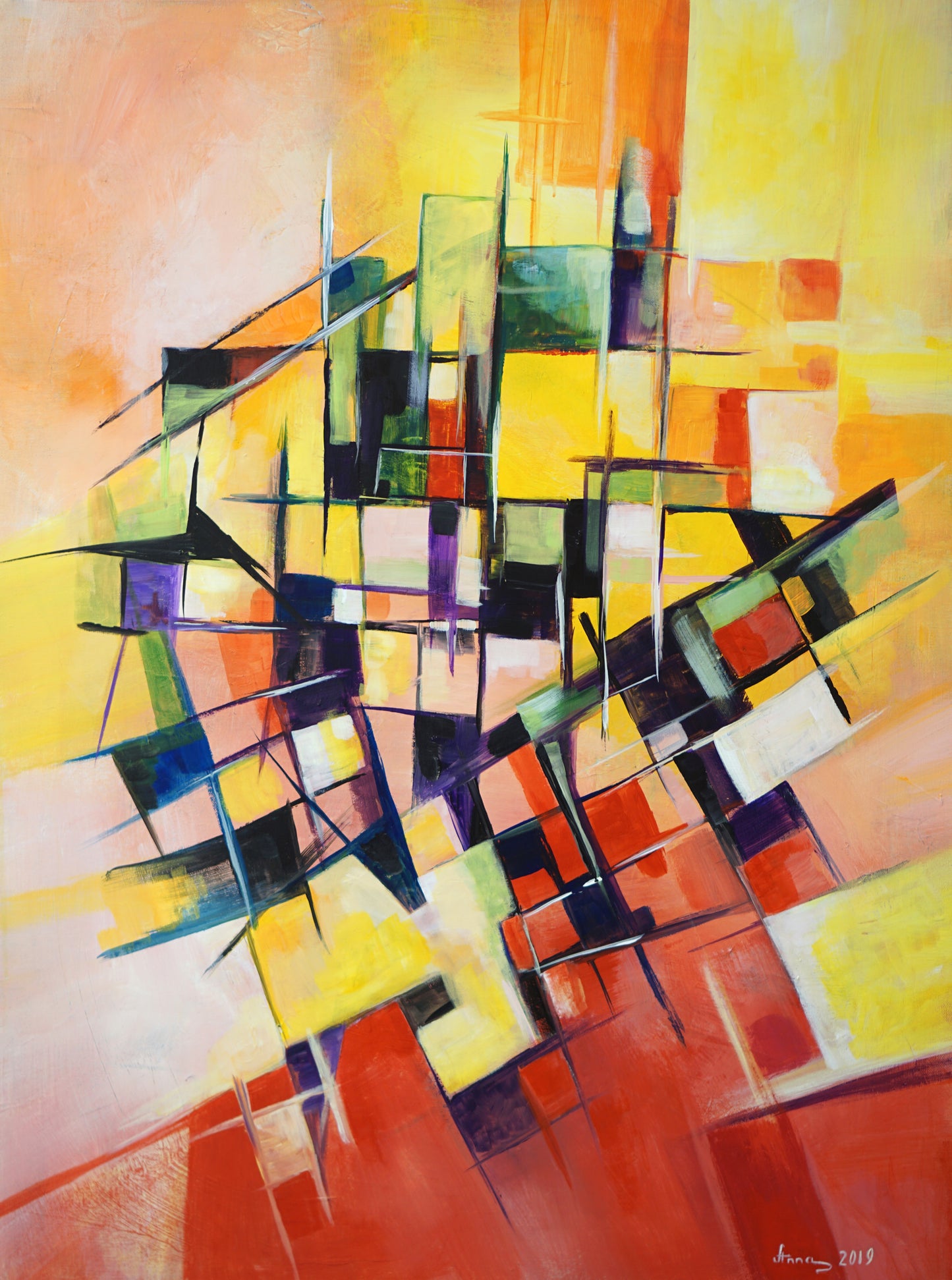 Labyrinth Of Lines | Abstract Art Painting for Sale | Palette Boutique