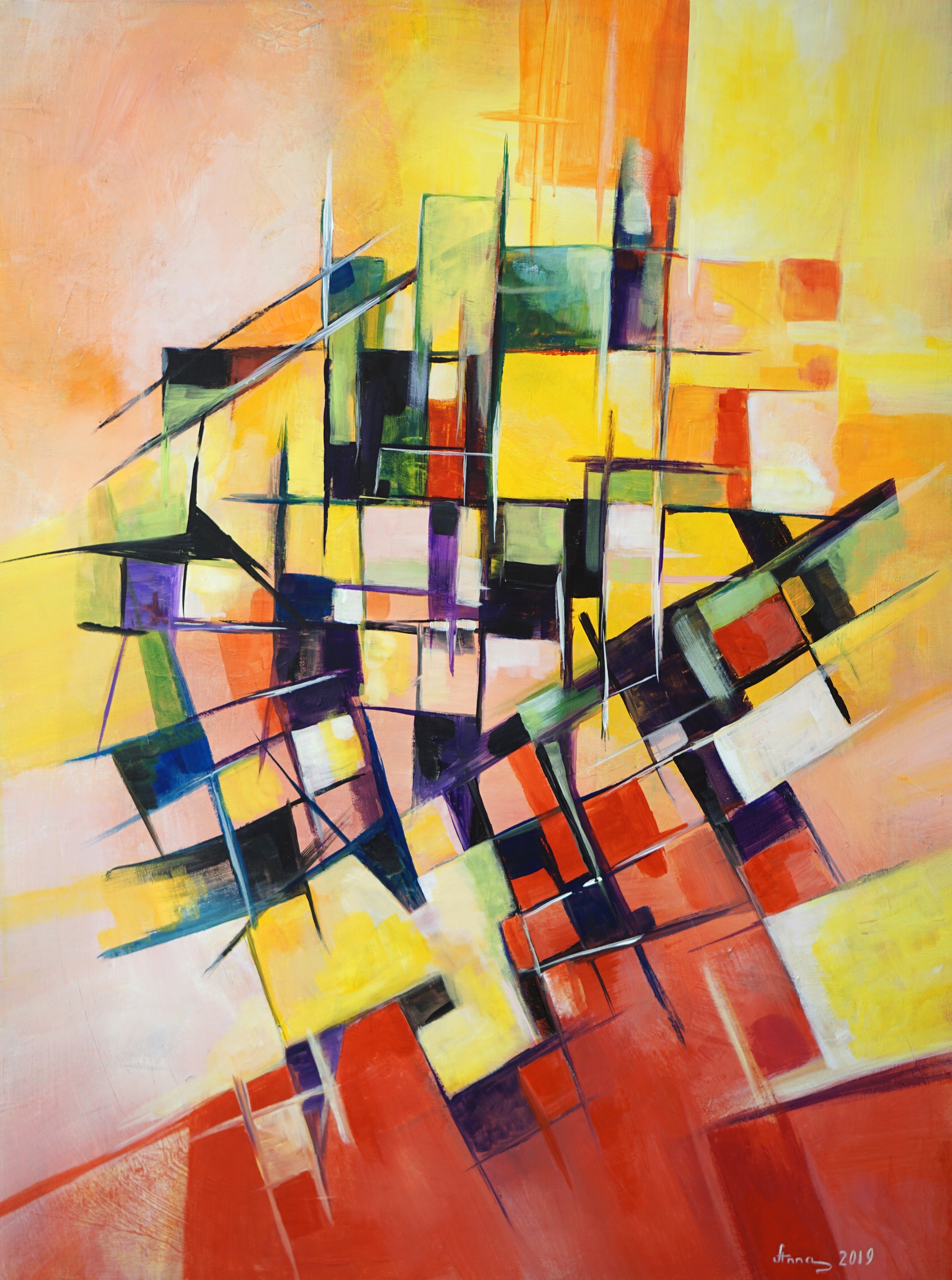 Labyrinth Of Lines | Abstract Art Painting for Sale | Palette Boutique