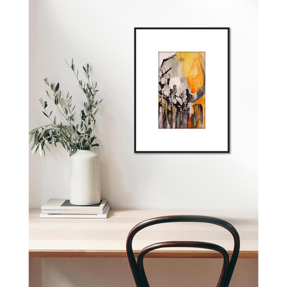 Original Watercolor Abstract Painting On Paper, Golden Lines Series, #GL-104-85