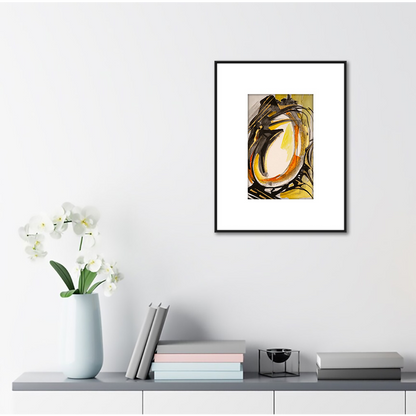 Original Watercolor Abstract Painting On Paper, Golden Lines Series, #GL-118-85