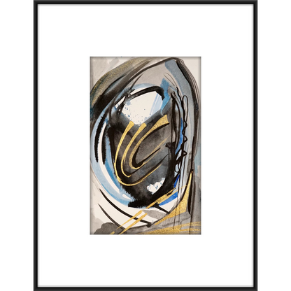 Original Watercolor Abstract Painting On Paper, Golden Lines Series, #GL-121-85