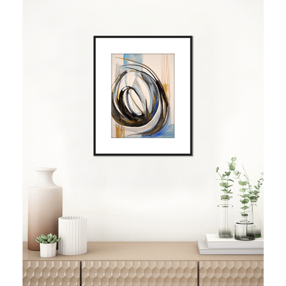 Original Watercolor Abstract Painting On Paper, Golden Lines Series, #GL-129-912