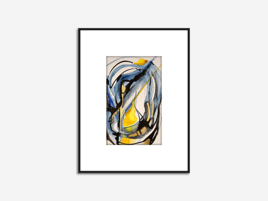 Abstract ORIGINAL Mini Watercolor painting, abstract art, mini watercolor art, abstract painting, "Golden Lines" Series, Wall Art