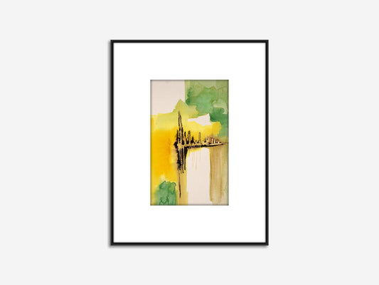Abstract ORIGINAL Small Watercolor painting, abstract art, mini watercolor art, abstract painting, "Golden Lines" Series, Wall Art