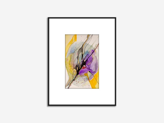 ORIGINAL Abstract Watercolor painting, small abstract art, mini watercolor art, abstract painting, "Golden Lines" Series, Wall Art