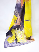 Load image into Gallery viewer, Silk Scarf for Sale - square purple yellow blue | Palette Boutique
