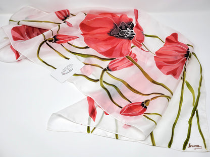Silk Scarf for Sale - long red black green brown | Palette Boutique