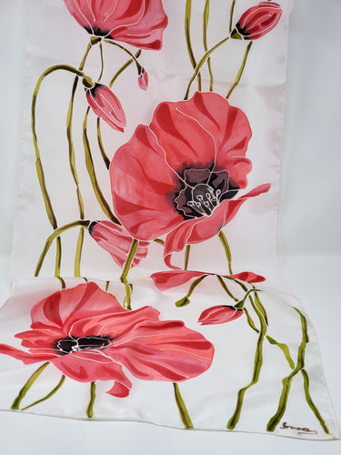 Silk Scarf for Sale - long red black green brown | Palette Boutique